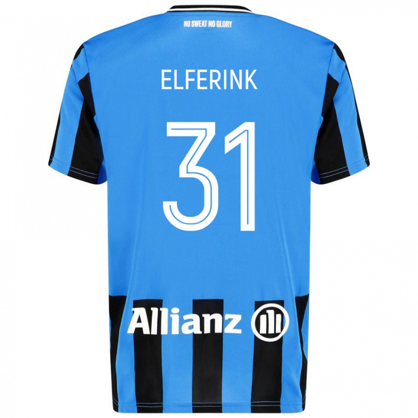 Enfant Maillot Marie Elferink #31 Bleu Ciel Noir Tenues Domicile 2024/25 T-Shirt Belgique