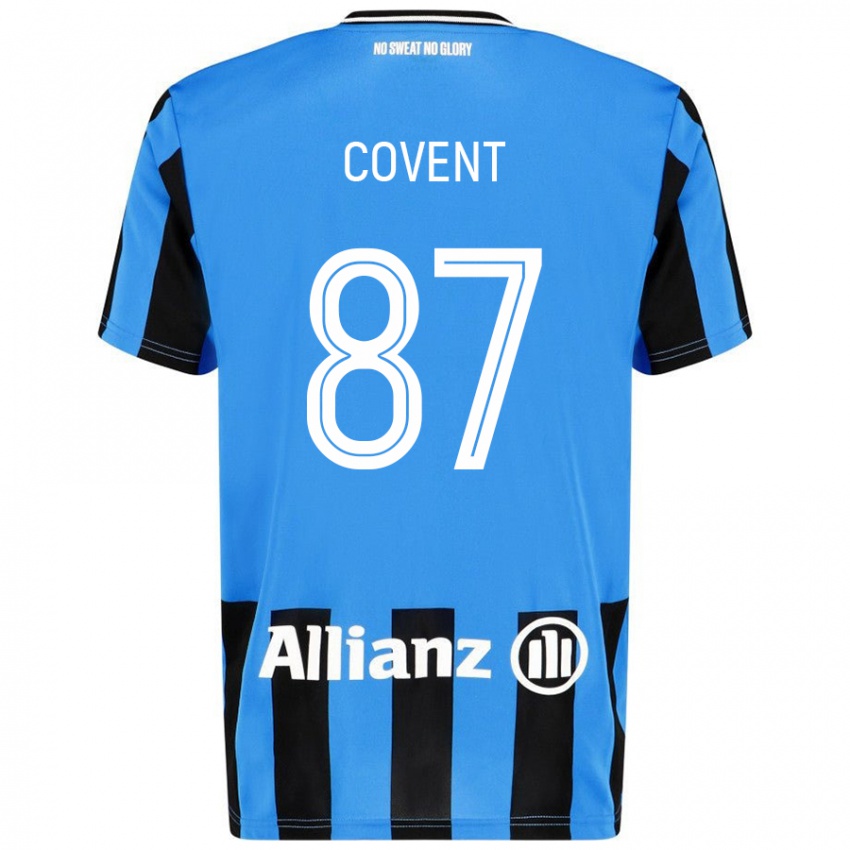 Enfant Maillot Jorijn Covent #87 Bleu Ciel Noir Tenues Domicile 2024/25 T-Shirt Belgique