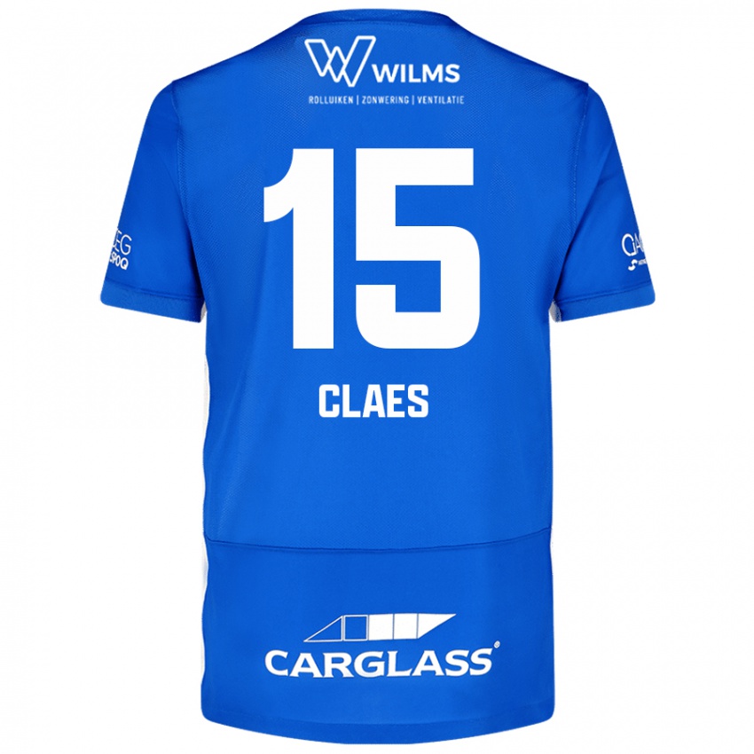 Enfant Maillot Thomas Claes #15 Bleu Tenues Domicile 2024/25 T-Shirt Belgique