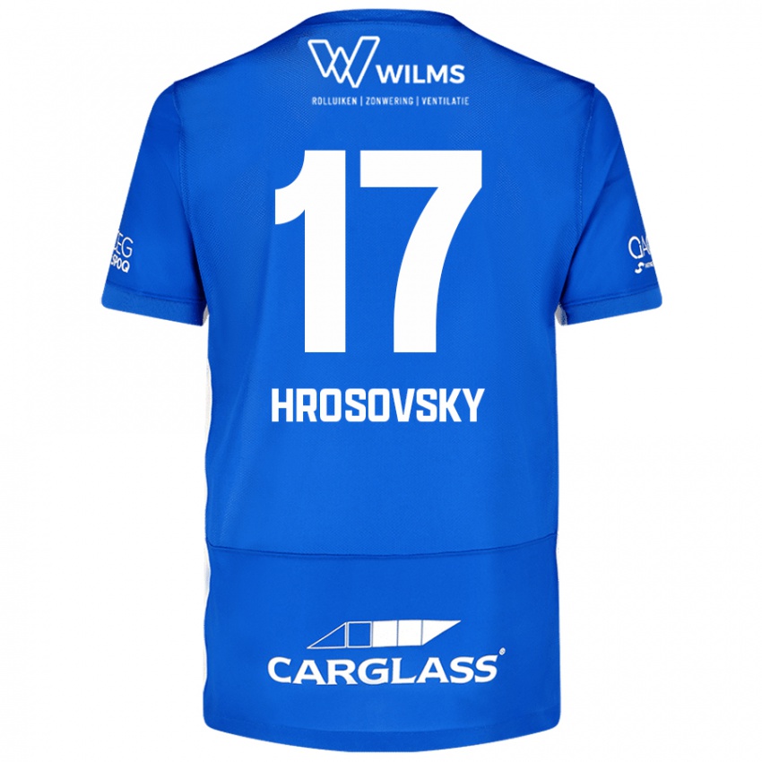 Enfant Maillot Patrik Hrosovsky #17 Bleu Tenues Domicile 2024/25 T-Shirt Belgique