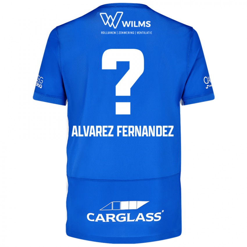 Enfant Maillot Loïc Alvarez Fernandez #0 Bleu Tenues Domicile 2024/25 T-Shirt Belgique