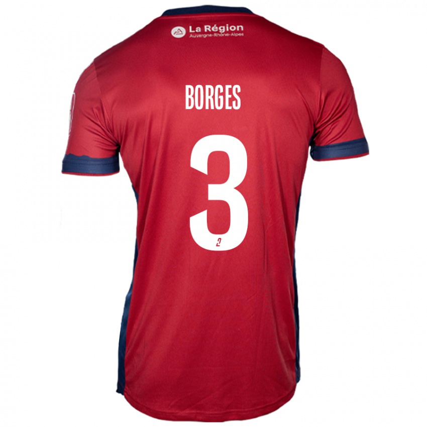 Enfant Maillot Neto Borges #3 Bordeaux Clair Tenues Domicile 2024/25 T-Shirt Belgique