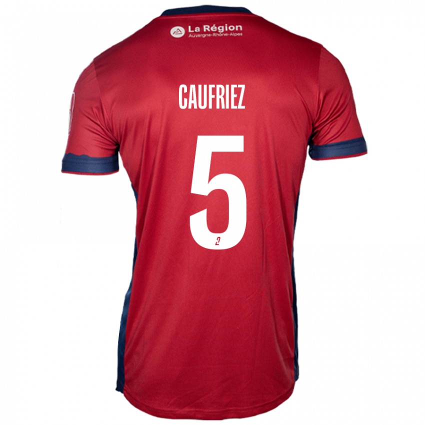 Enfant Maillot Maximiliano Caufriez #5 Bordeaux Clair Tenues Domicile 2024/25 T-Shirt Belgique