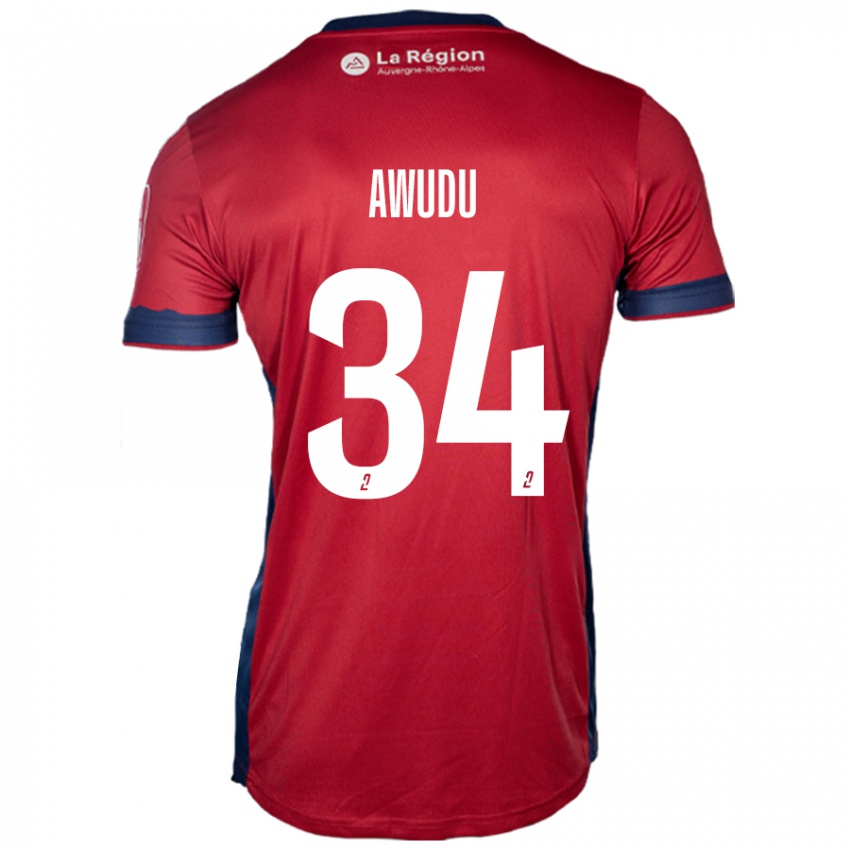 Enfant Maillot Sumaila Awudu #34 Bordeaux Clair Tenues Domicile 2024/25 T-Shirt Belgique