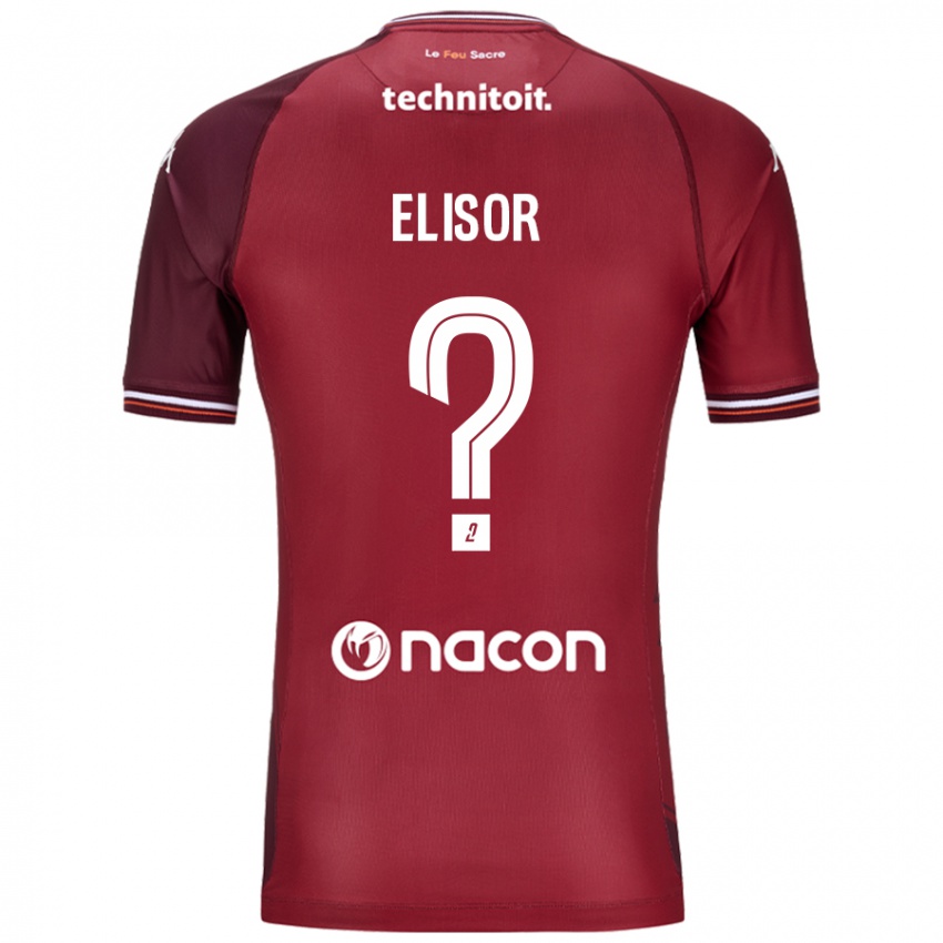 Kinderen Simon Elisor #0 Rood Granata Thuisshirt Thuistenue 2024/25 T-Shirt België