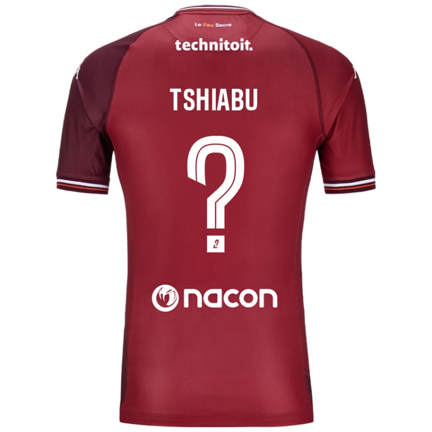 Kinderen Joan Tshiabu #0 Rood Granata Thuisshirt Thuistenue 2024/25 T-Shirt België