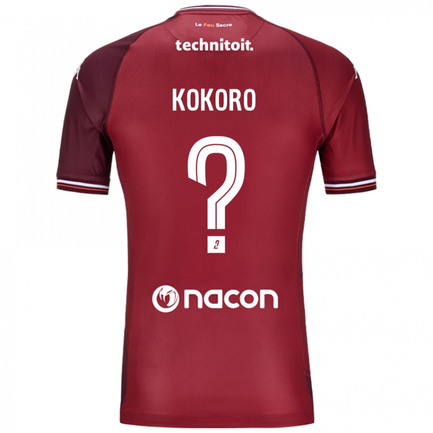 Kinderen Clarence Kokoro #0 Rood Granata Thuisshirt Thuistenue 2024/25 T-Shirt België