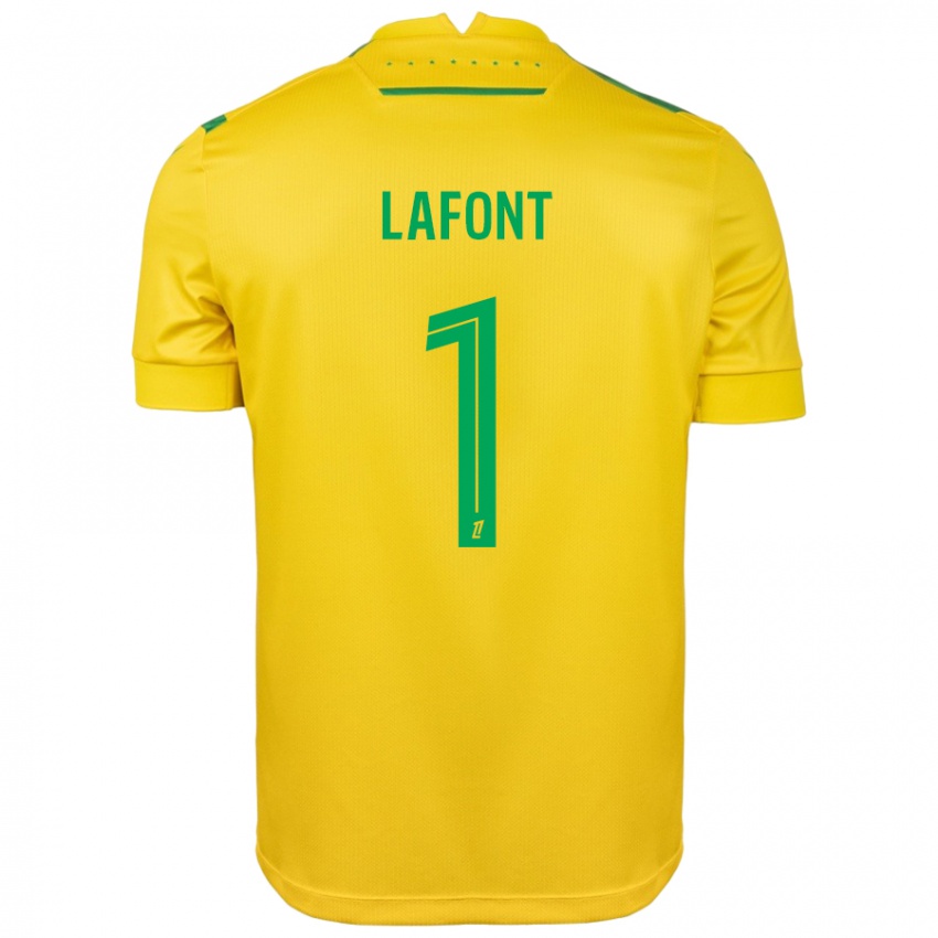 Kinderen Alban Lafont #1 Geel Groen Thuisshirt Thuistenue 2024/25 T-Shirt België