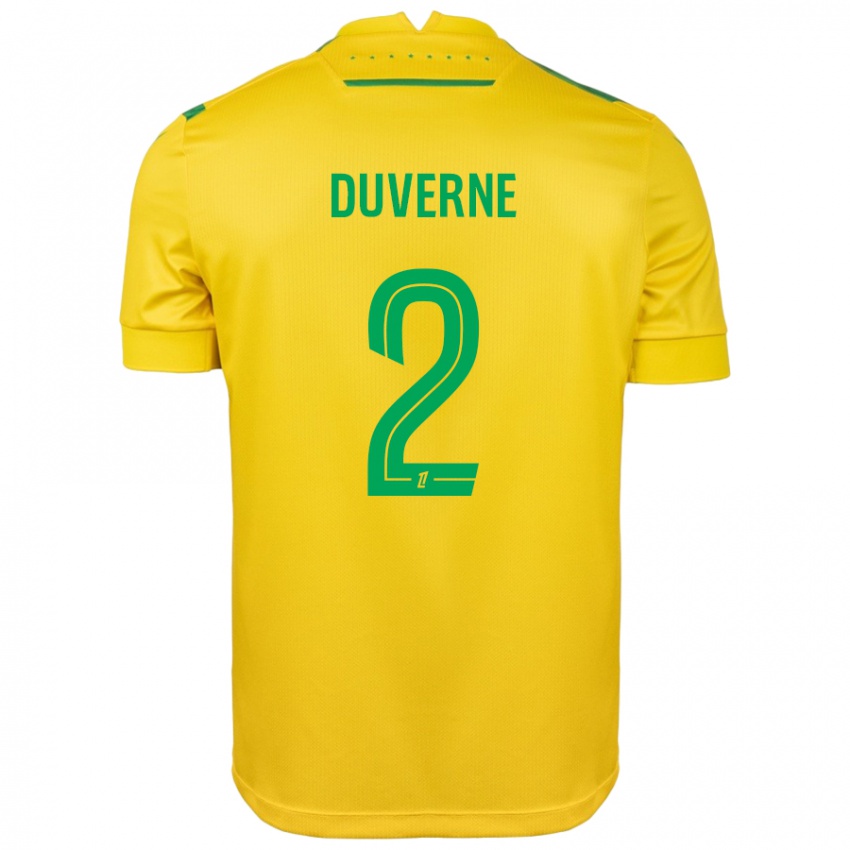 Kinderen Jean-Kévin Duverne #2 Geel Groen Thuisshirt Thuistenue 2024/25 T-Shirt België