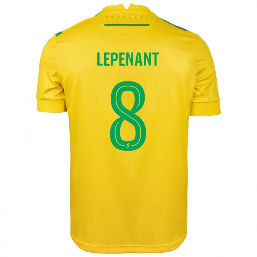 Kinderen Johann Lepenant #8 Geel Groen Thuisshirt Thuistenue 2024/25 T-Shirt België