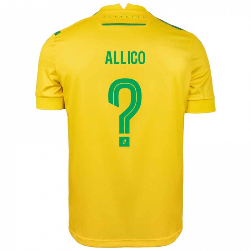 Kinderen Rayan Allico #0 Geel Groen Thuisshirt Thuistenue 2024/25 T-Shirt België