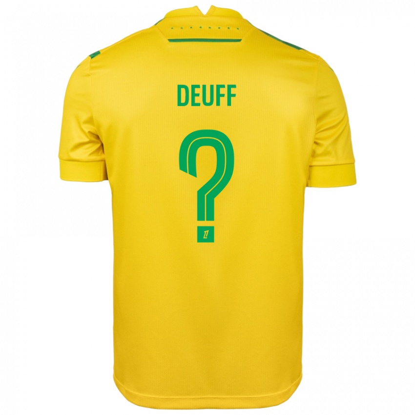 Kinderen Bahmed Deuff #0 Geel Groen Thuisshirt Thuistenue 2024/25 T-Shirt België