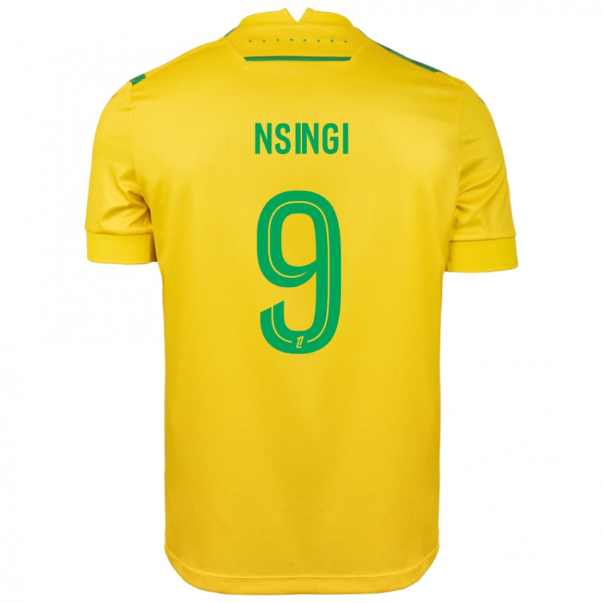 Kinderen Plamedi Nsingi #9 Geel Groen Thuisshirt Thuistenue 2024/25 T-Shirt België