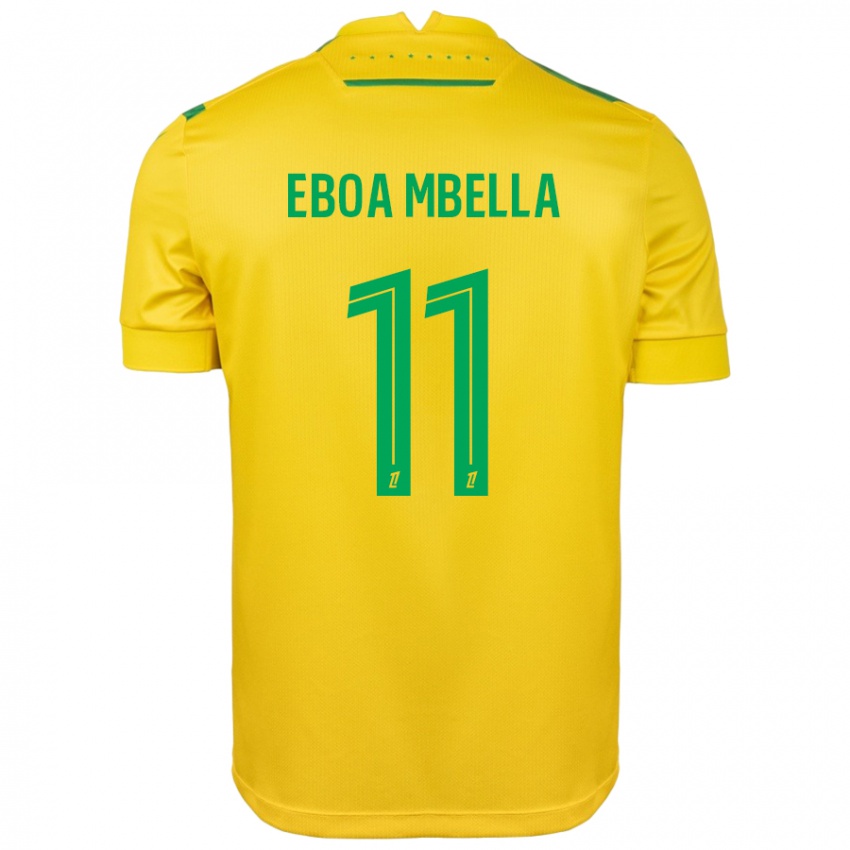 Kinderen Eden Eboa Mbella #11 Geel Groen Thuisshirt Thuistenue 2024/25 T-Shirt België