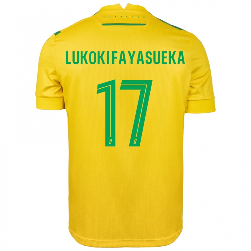 Kinderen Kévin Lukoki Fayasueka #17 Geel Groen Thuisshirt Thuistenue 2024/25 T-Shirt België