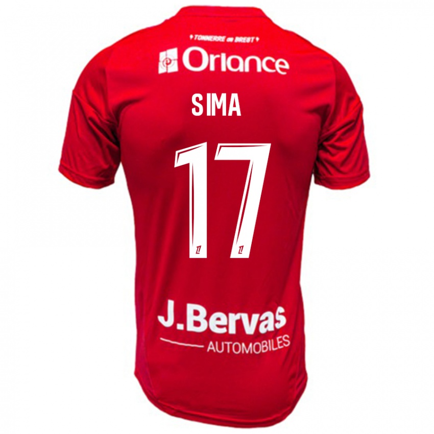 Kinderen Abdallah Sima #17 Rood Wit Thuisshirt Thuistenue 2024/25 T-Shirt België