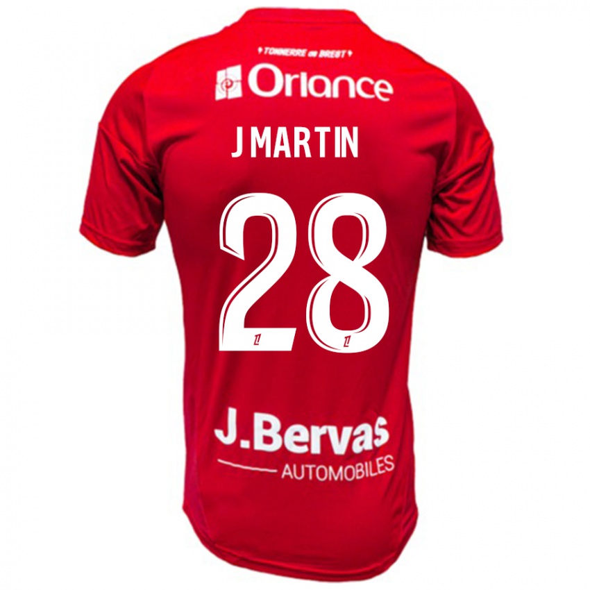 Kinderen Jonas Martin #28 Rood Wit Thuisshirt Thuistenue 2024/25 T-Shirt België