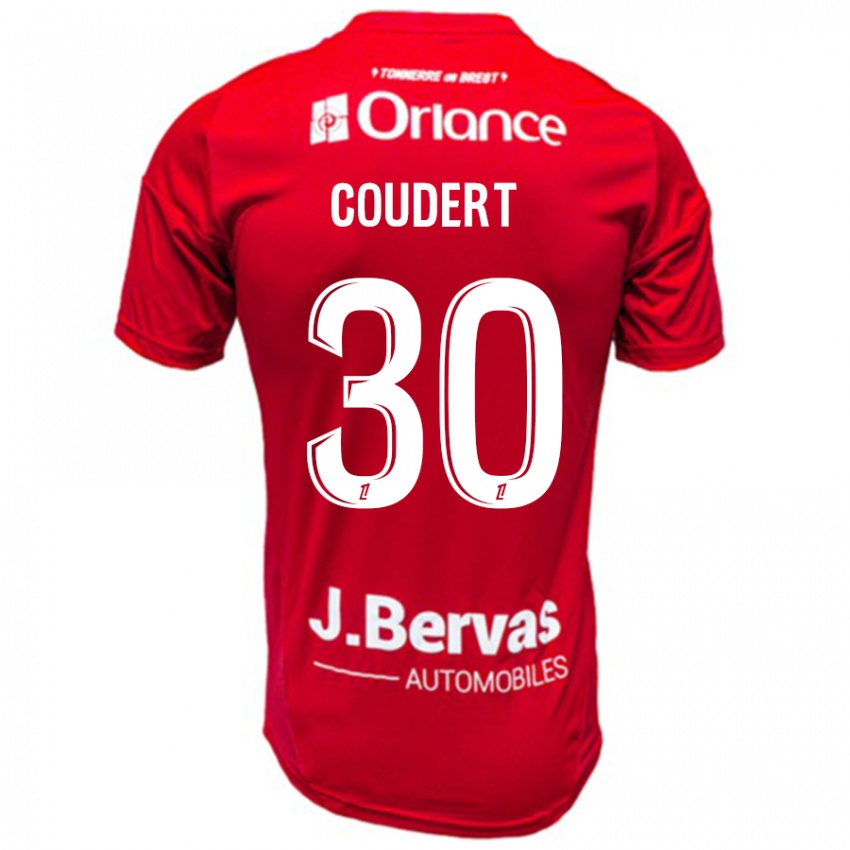 Kinderen Grégoire Coudert #30 Rood Wit Thuisshirt Thuistenue 2024/25 T-Shirt België