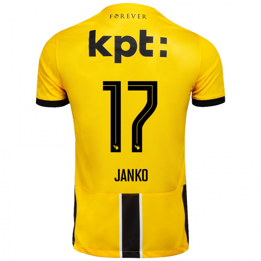 Enfant Maillot Saidy Janko #17 Jaune Noir Tenues Domicile 2024/25 T-Shirt Belgique