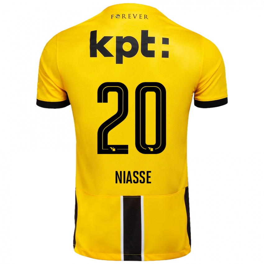 Enfant Maillot Cheikh Niasse #20 Jaune Noir Tenues Domicile 2024/25 T-Shirt Belgique