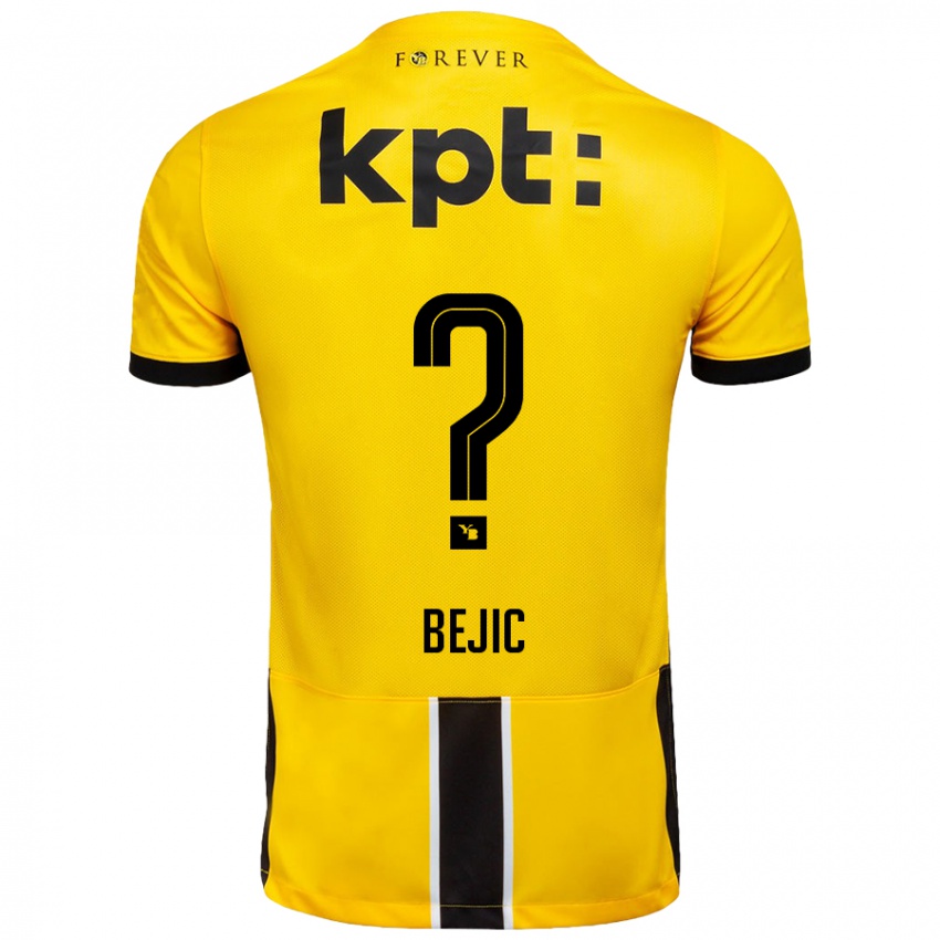 Enfant Maillot Endrit Bejic #0 Jaune Noir Tenues Domicile 2024/25 T-Shirt Belgique