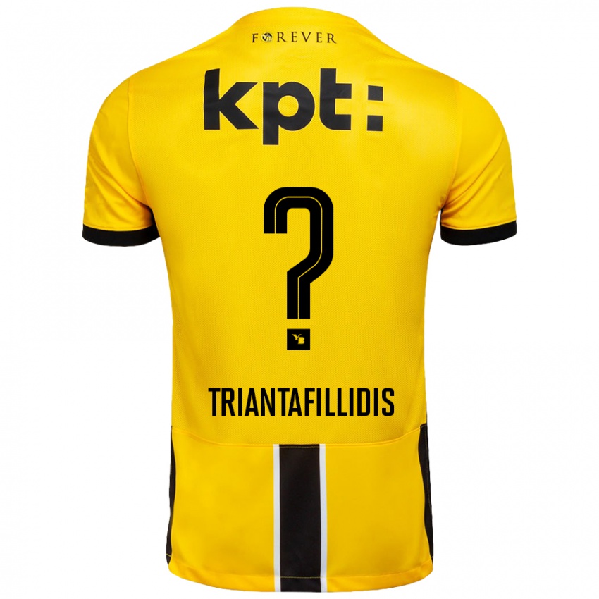 Enfant Maillot Nevin Triantafillidis #0 Jaune Noir Tenues Domicile 2024/25 T-Shirt Belgique