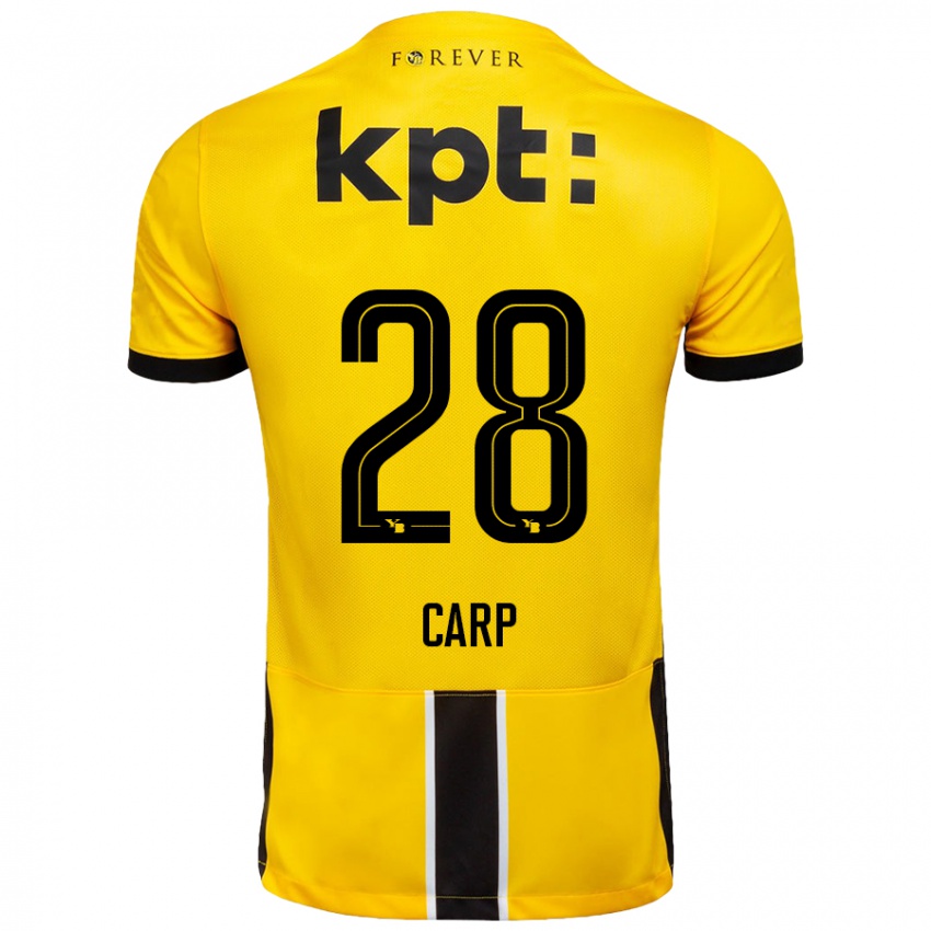 Enfant Maillot Cristina Carp #28 Jaune Noir Tenues Domicile 2024/25 T-Shirt Belgique