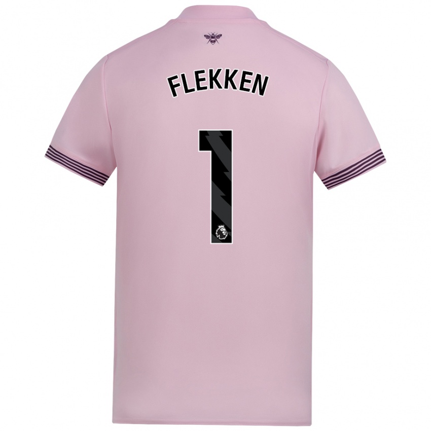 Enfant Maillot Mark Flekken #1 Rose Tenues Extérieur 2024/25 T-Shirt Belgique