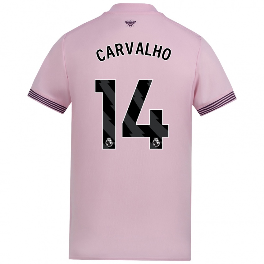 Enfant Maillot Fabio Carvalho #14 Rose Tenues Extérieur 2024/25 T-Shirt Belgique