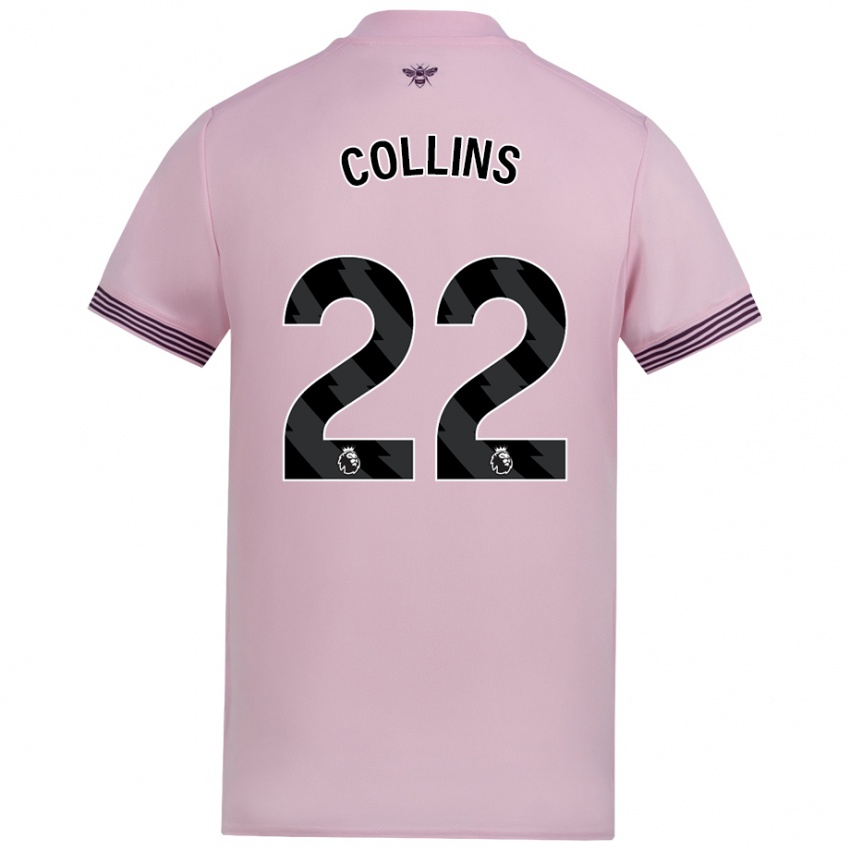 Enfant Maillot Nathan Collins #22 Rose Tenues Extérieur 2024/25 T-Shirt Belgique