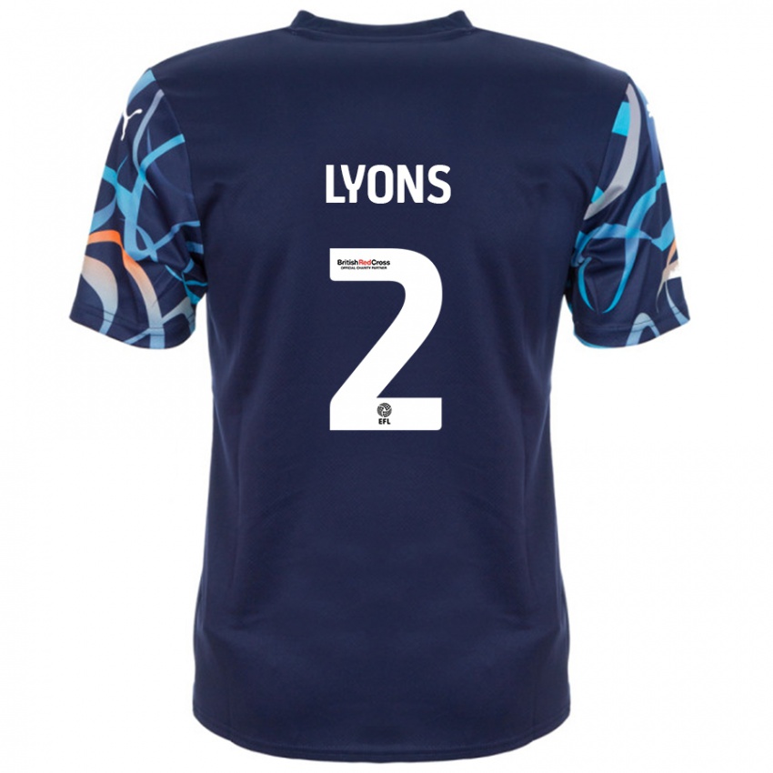 Kinderen Andy Lyons #2 Marineblauw Uitshirt Uittenue 2024/25 T-Shirt België