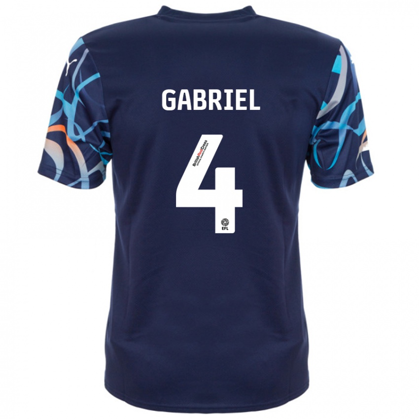 Kinderen Jordan Lawrence-Gabriel #4 Marineblauw Uitshirt Uittenue 2024/25 T-Shirt België