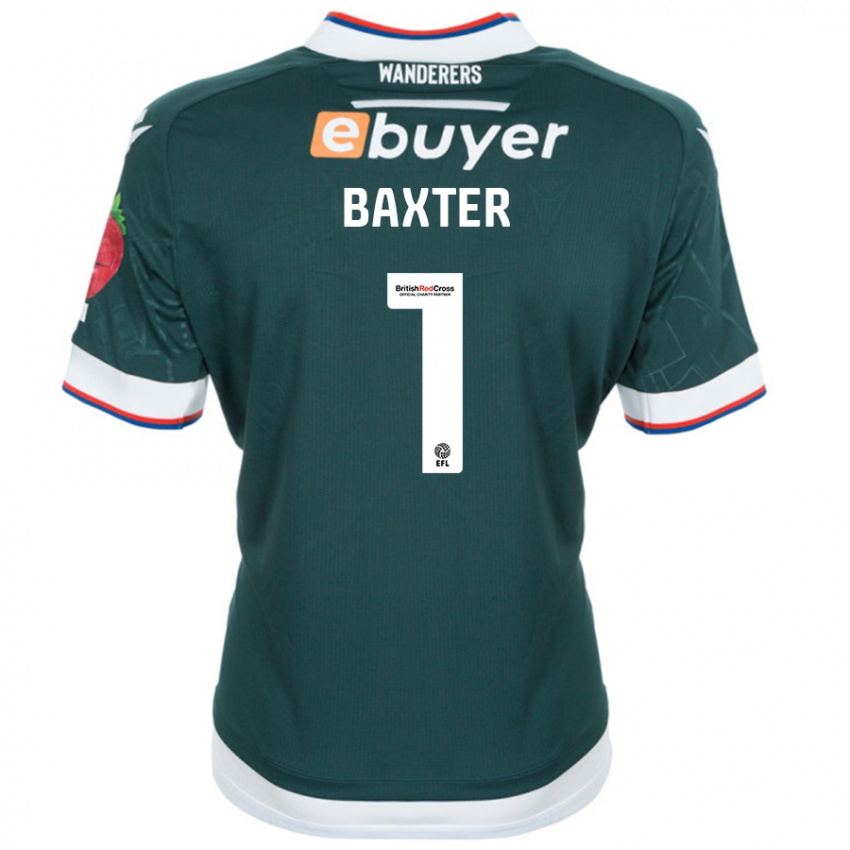 Enfant Maillot Nathan Baxter #1 Vert Foncé Tenues Extérieur 2024/25 T-Shirt Belgique