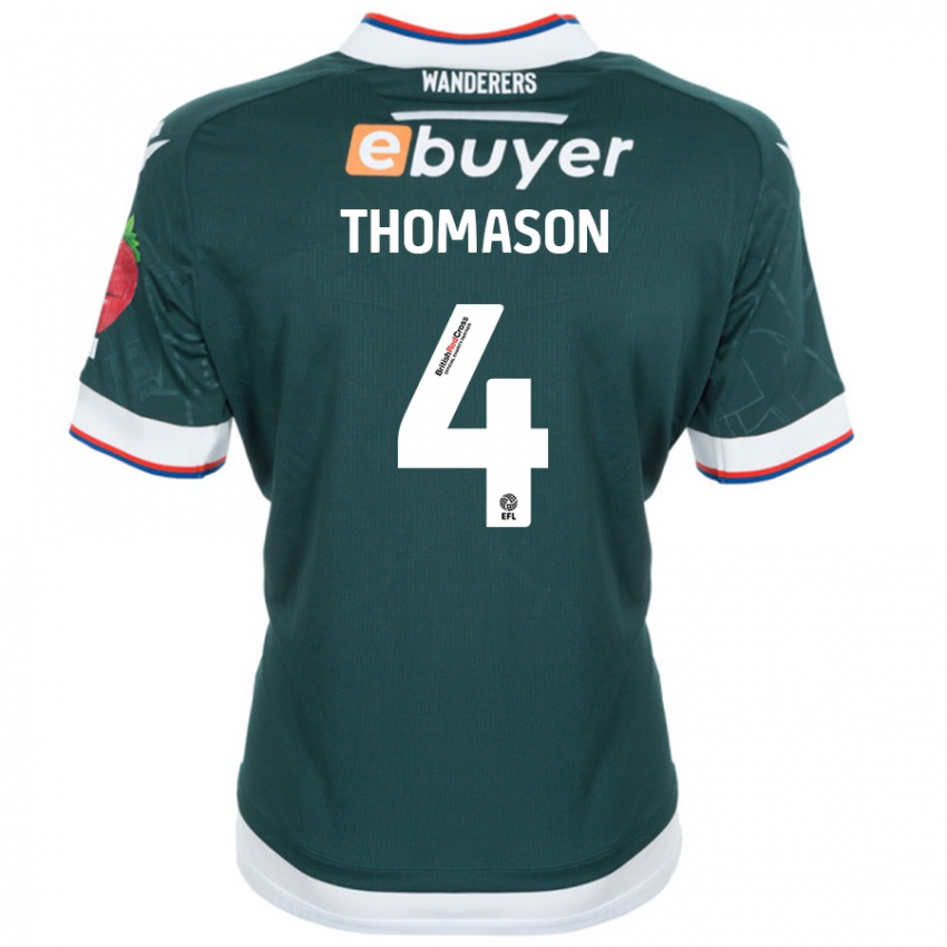 Enfant Maillot George Thomason #4 Vert Foncé Tenues Extérieur 2024/25 T-Shirt Belgique