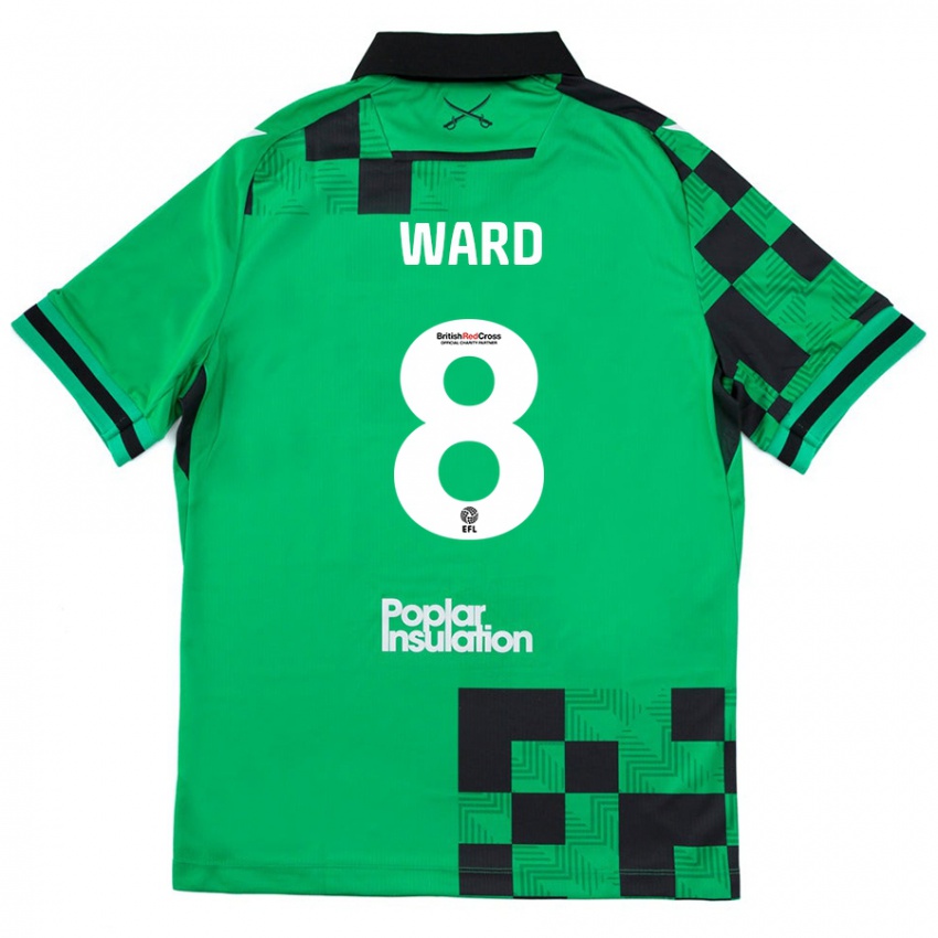 Enfant Maillot Grant Ward #8 Vert Noir Tenues Extérieur 2024/25 T-Shirt Belgique