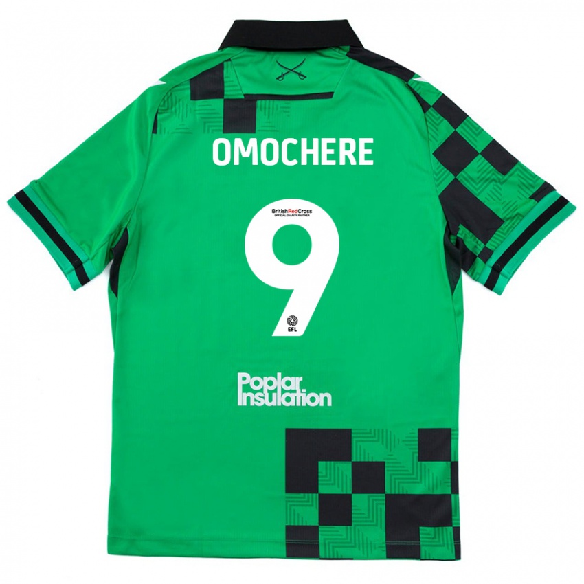 Enfant Maillot Promise Omochere #9 Vert Noir Tenues Extérieur 2024/25 T-Shirt Belgique