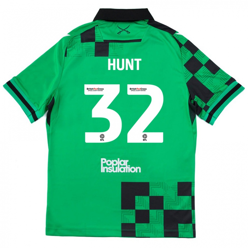 Enfant Maillot Jack Hunt #32 Vert Noir Tenues Extérieur 2024/25 T-Shirt Belgique