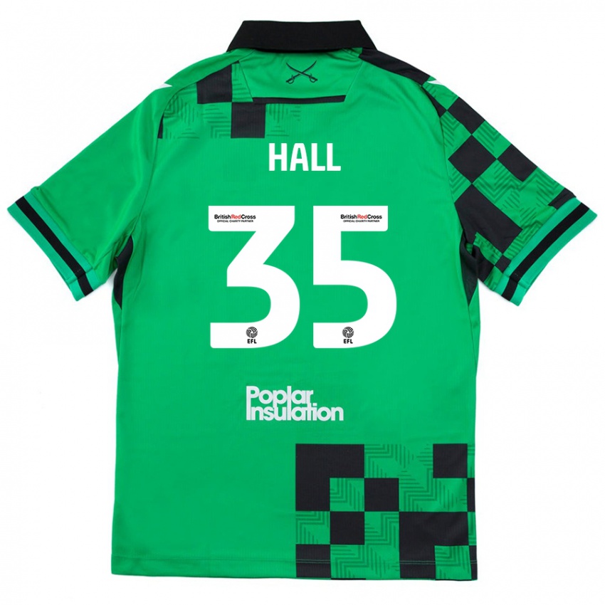 Enfant Maillot Matt Hall #35 Vert Noir Tenues Extérieur 2024/25 T-Shirt Belgique