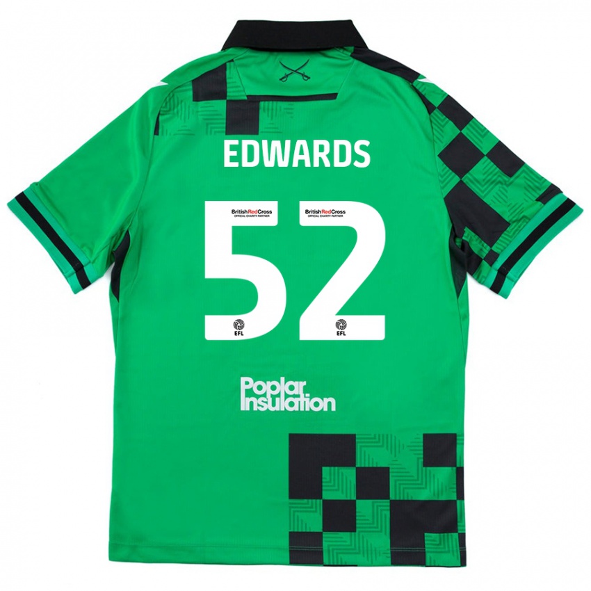 Enfant Maillot Max Edwards #52 Vert Noir Tenues Extérieur 2024/25 T-Shirt Belgique