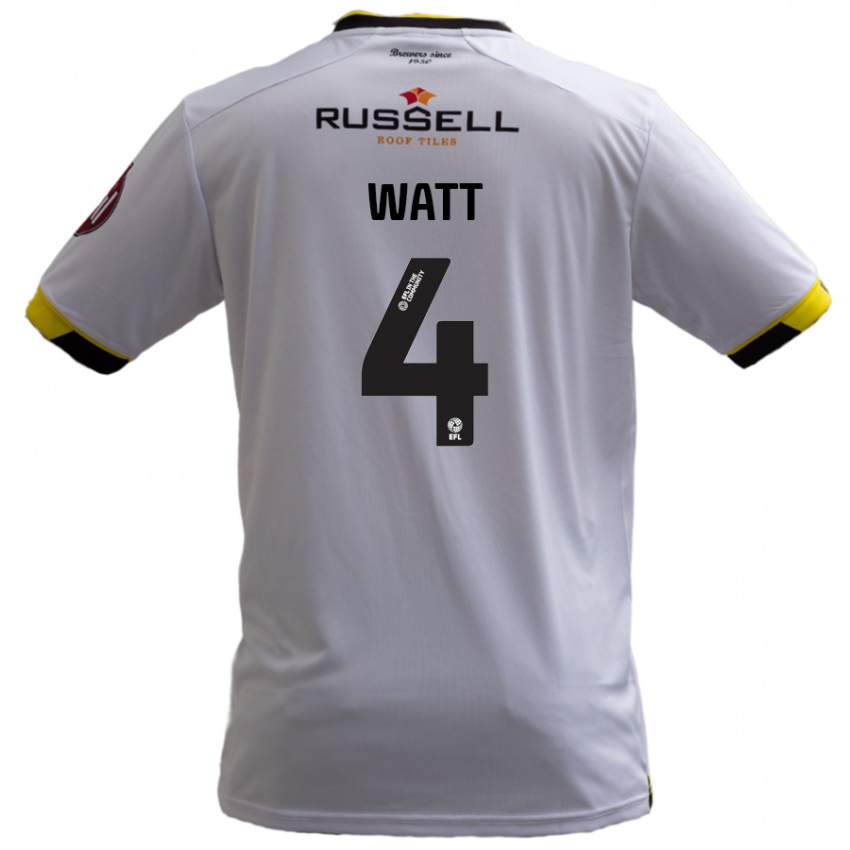 Enfant Maillot Elliot Watt #4 Blanc Tenues Extérieur 2024/25 T-Shirt Belgique