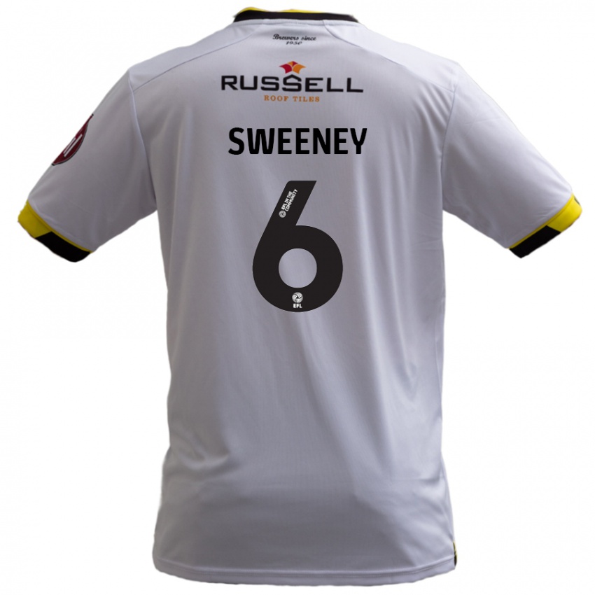 Enfant Maillot Ryan Sweeney #6 Blanc Tenues Extérieur 2024/25 T-Shirt Belgique