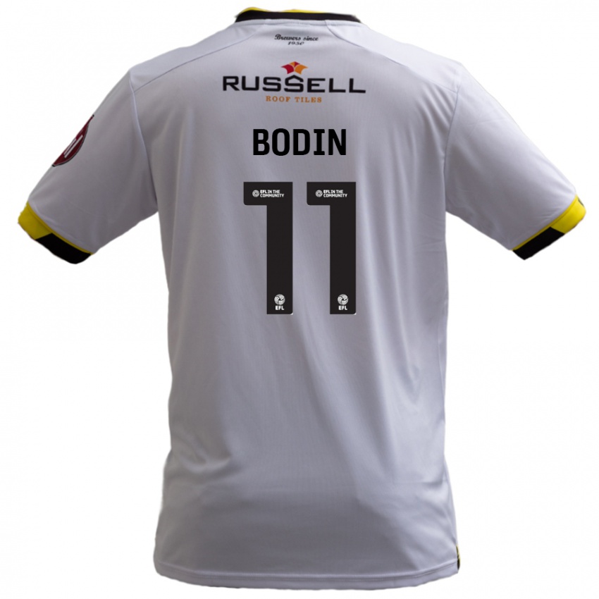 Enfant Maillot Billy Bodin #11 Blanc Tenues Extérieur 2024/25 T-Shirt Belgique