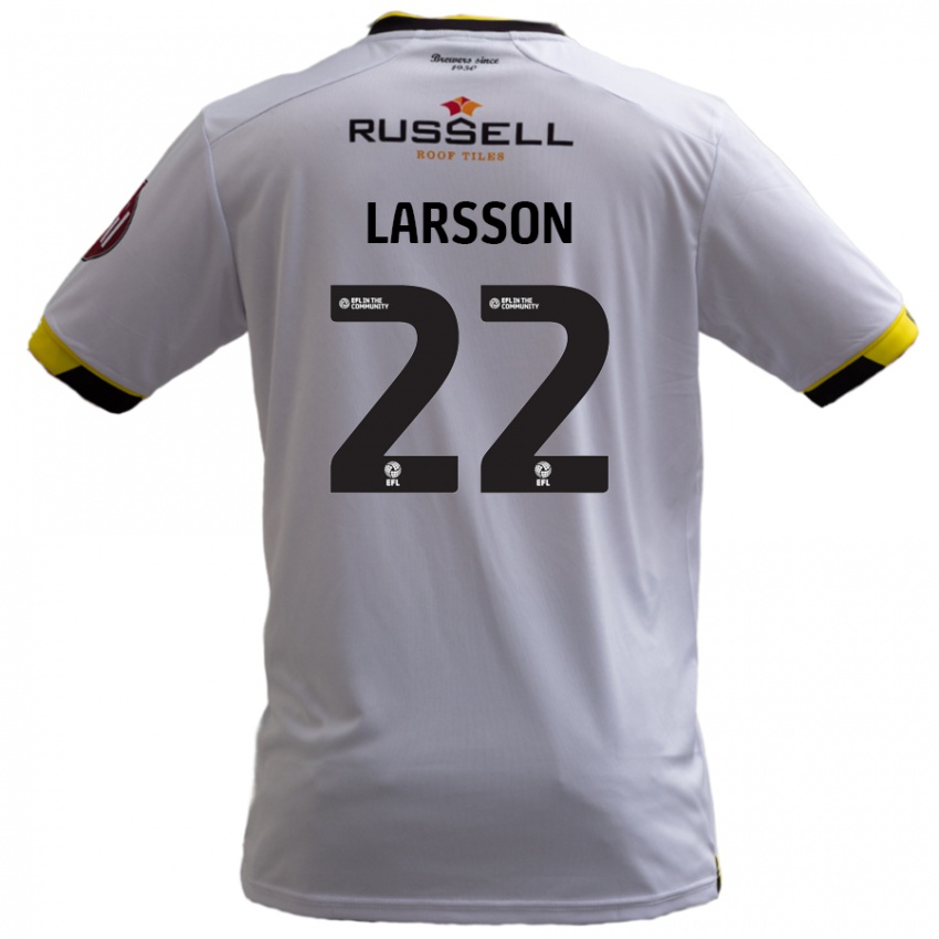 Enfant Maillot Julian Larsson #22 Blanc Tenues Extérieur 2024/25 T-Shirt Belgique