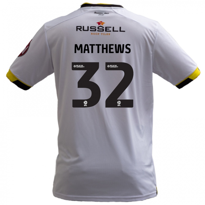 Enfant Maillot Daniel Matthews #32 Blanc Tenues Extérieur 2024/25 T-Shirt Belgique