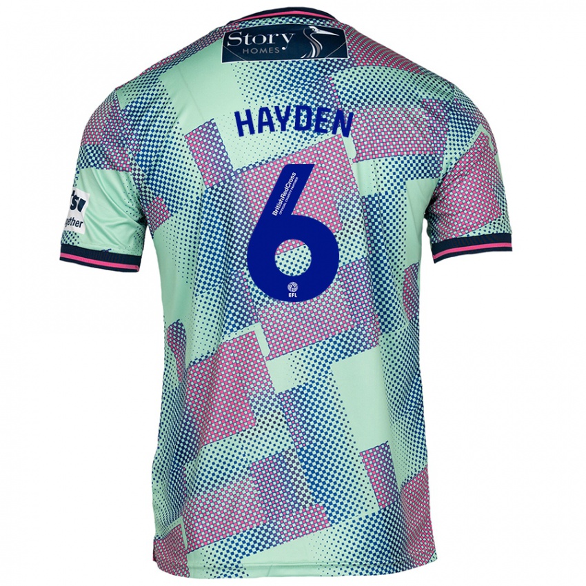 Enfant Maillot Aaron Hayden #6 Vert Tenues Extérieur 2024/25 T-Shirt Belgique