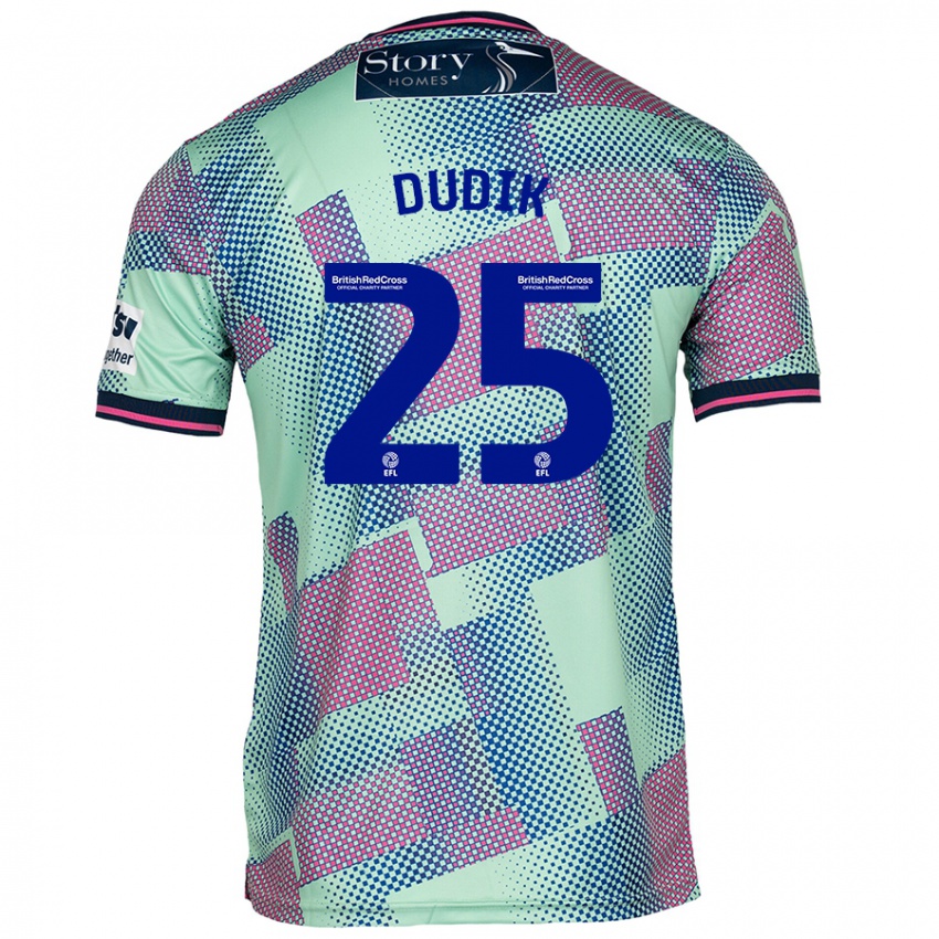 Enfant Maillot Anton Dudik #25 Vert Tenues Extérieur 2024/25 T-Shirt Belgique