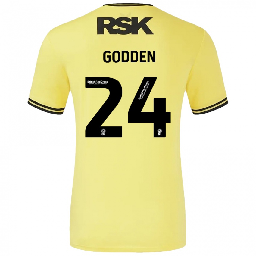 Kinderen Matt Godden #24 Geel Zwart Uitshirt Uittenue 2024/25 T-Shirt België