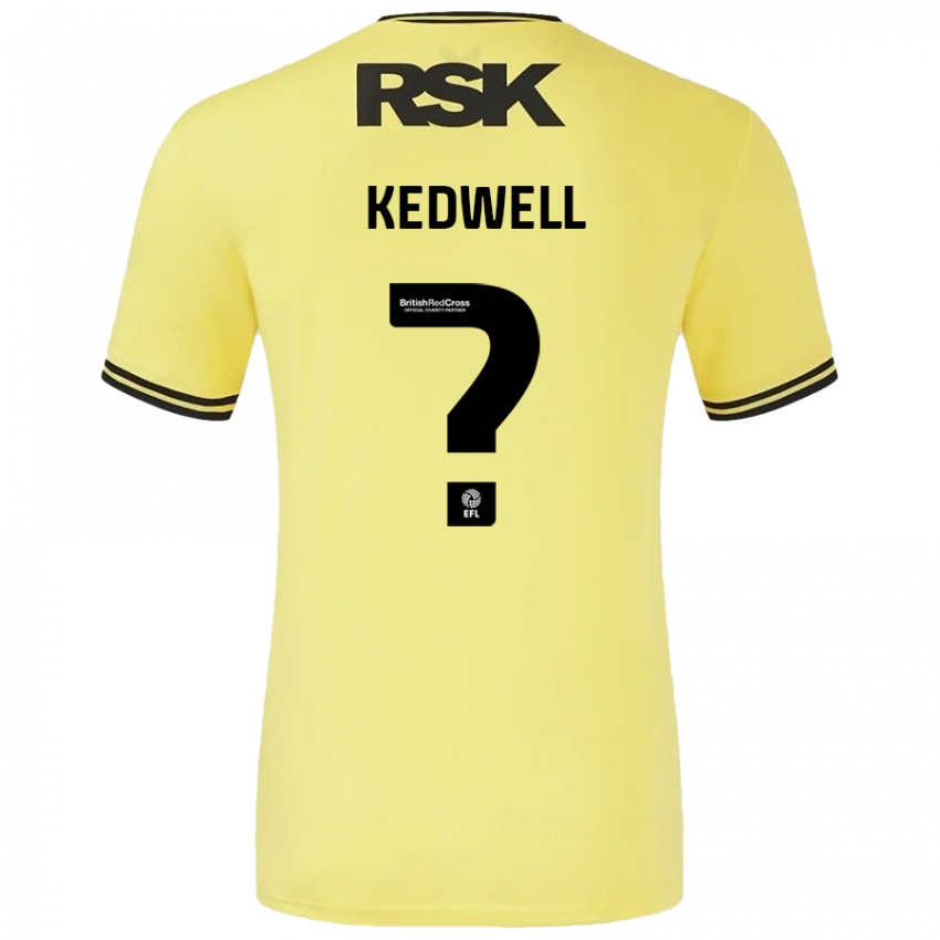 Kinderen Harvey Kedwell #0 Geel Zwart Uitshirt Uittenue 2024/25 T-Shirt België