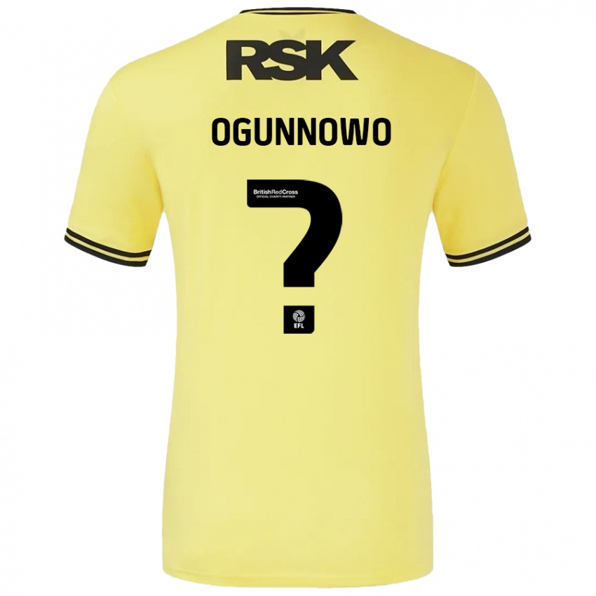 Kinderen Joshua Ogunnowo #0 Geel Zwart Uitshirt Uittenue 2024/25 T-Shirt België