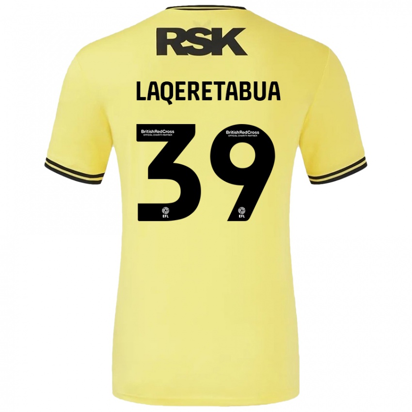 Kinderen Josh Laqeretabua #39 Geel Zwart Uitshirt Uittenue 2024/25 T-Shirt België